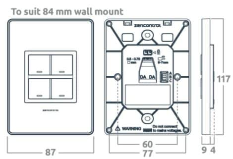 Scene Panel 84mm wall mount 470x321 - DALI Colour Control Scene Panel - DT8