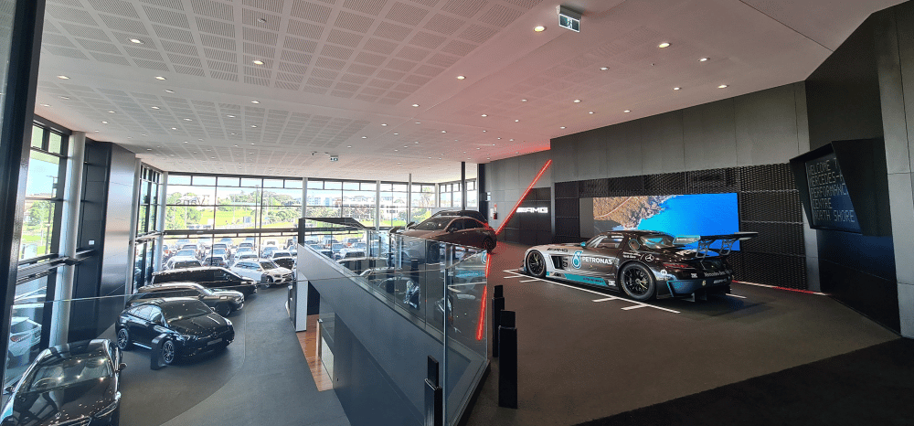 Mercedez Benz interior - Mercedes Benz Showroom - Smart Building Solution